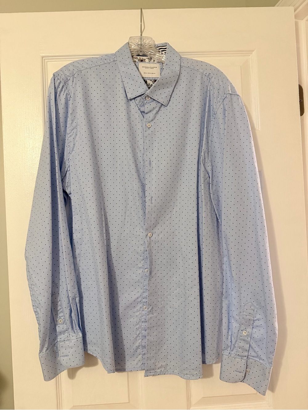 Men's Light Blue Dot Dress Shirt by Tommy Bahama